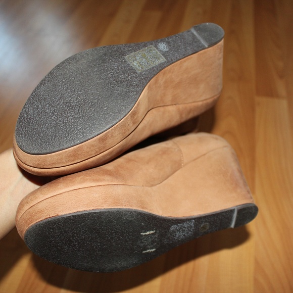 Aldo Sz 8 Brown Leather Platform Boots Round Toe - Picture 7 of 8